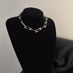 Choker Gümüş Renk Ataç Model Kolye