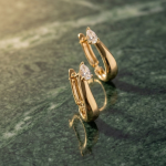 Xuping Gold Renk Damla Zirkon Taş Model Küpe - Görsel 2