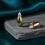 Xuping Gold Renk Damla Zirkon Taş Model Küpe - Görsel 3